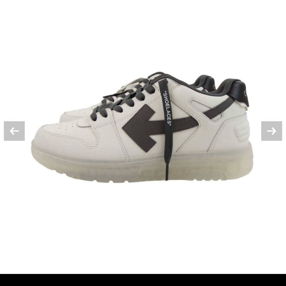 OFF-WHITE Out Of Office Transparent‎ Trainers White/Dark Grey shoes sz 40 EUC
